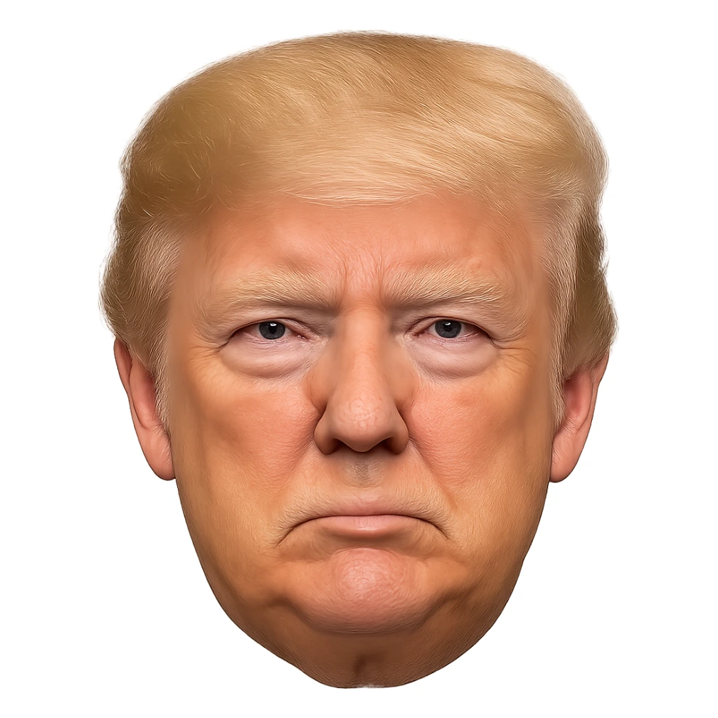 Donald Trump, very lifelike, looking straight, emoji format sticker
