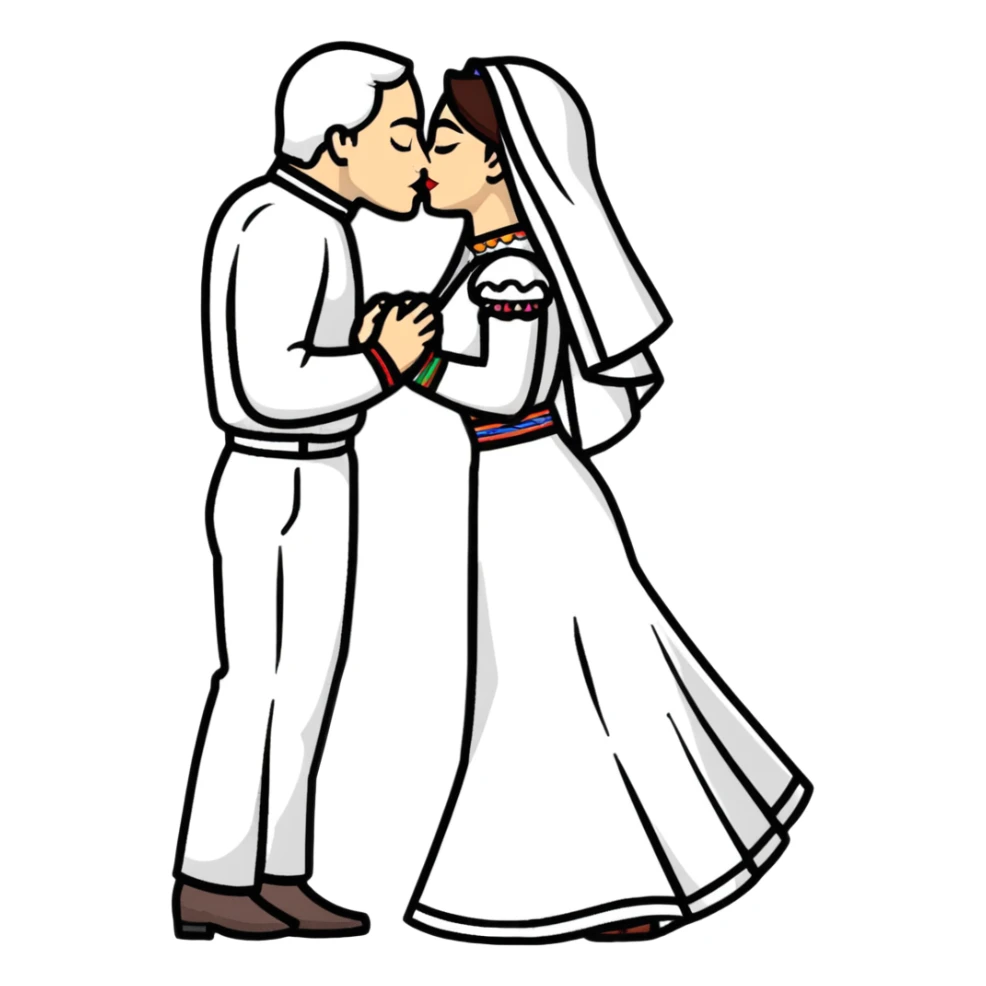 Russian and Mexican couple kissing sticker