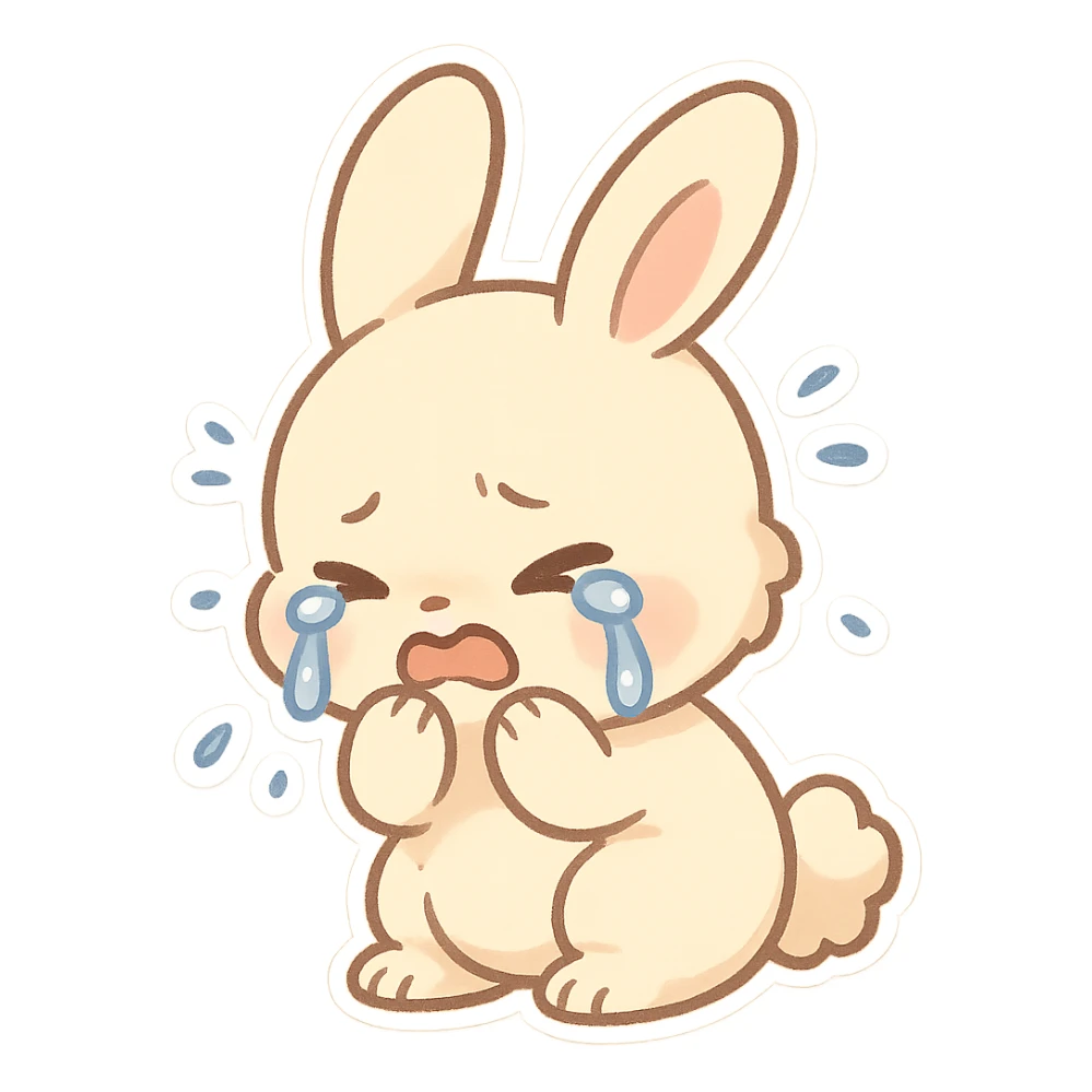 Chibi Crying Bunny sticker