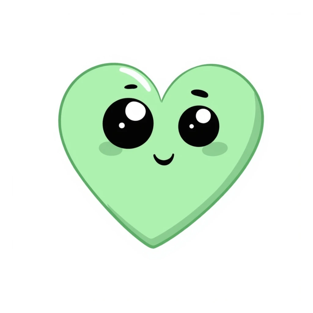 A black and green heart, cute and expressive sticker