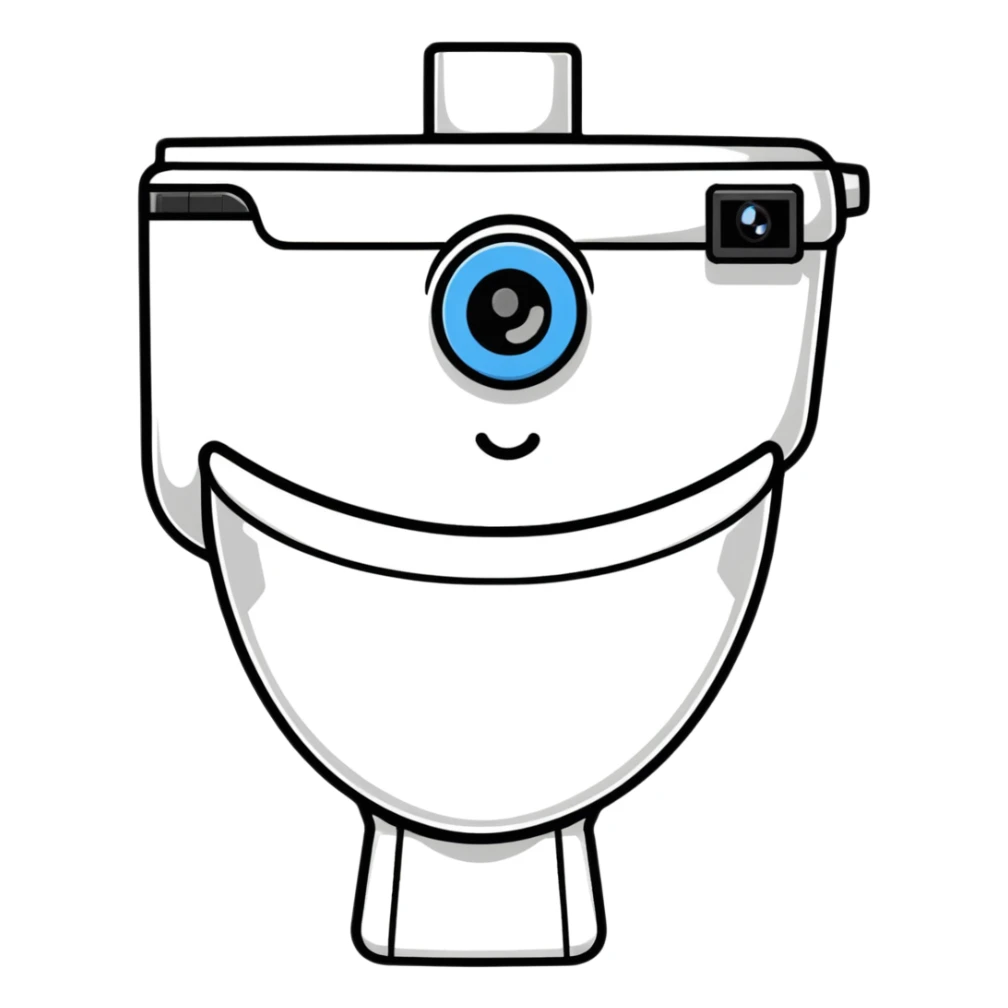 skibidi toilet with camera head sticker