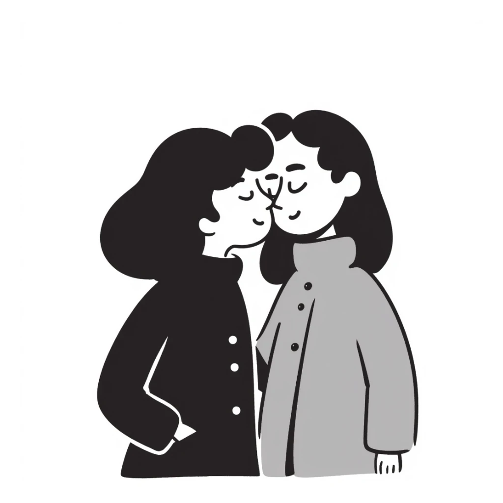 a person whispering, hand-drawn doodle style, sketchy, simple lines sticker