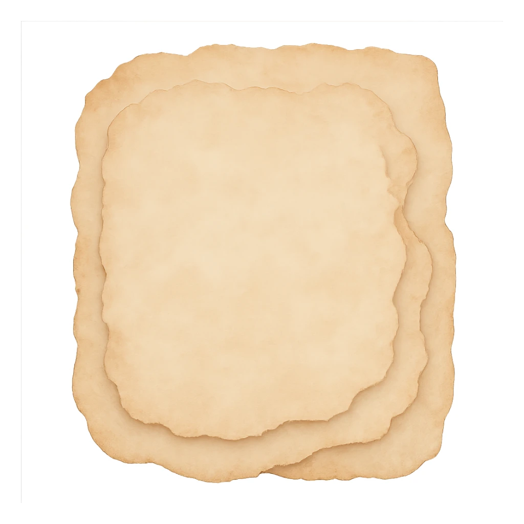 abstract vintage paper edge with layered effect, soft hand-painted texture, transparent background, no face, no hands, no legs, no characters sticker