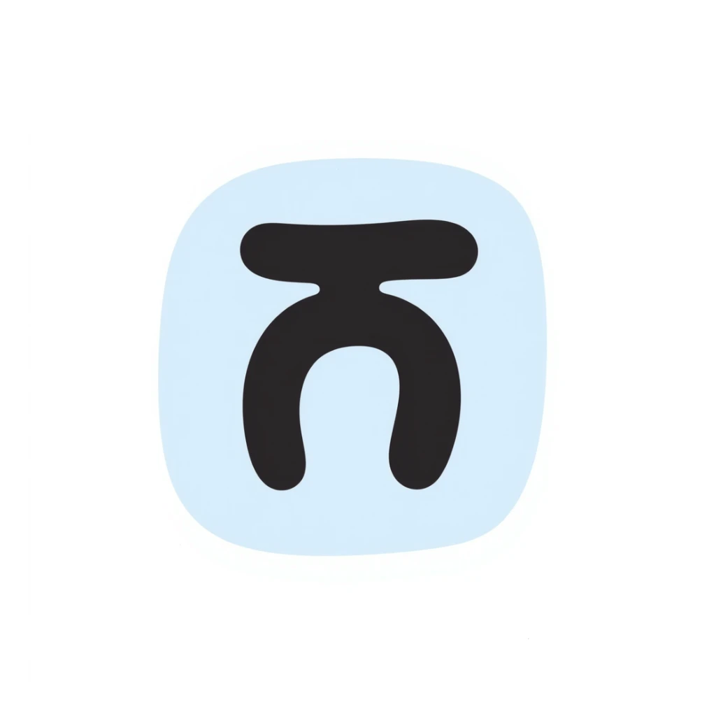 The Phoenician letter "𐤊" on a light blue circular background, Kaspa cryptocurrency logo sticker