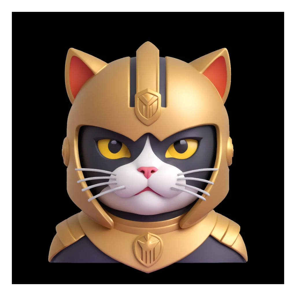 spartan cat with crossed eyes helmet too big looking confused sticker