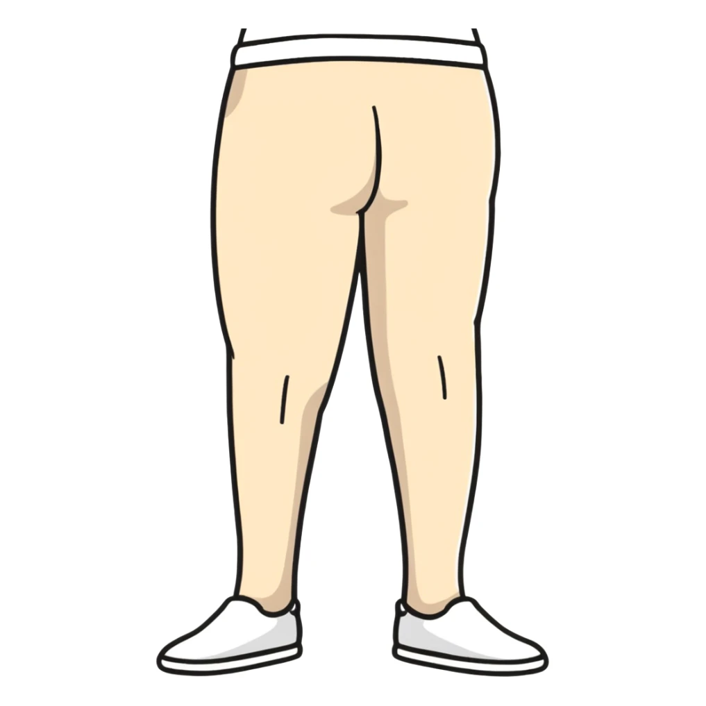 demotivated person with semi-bent legs, back posture sticker