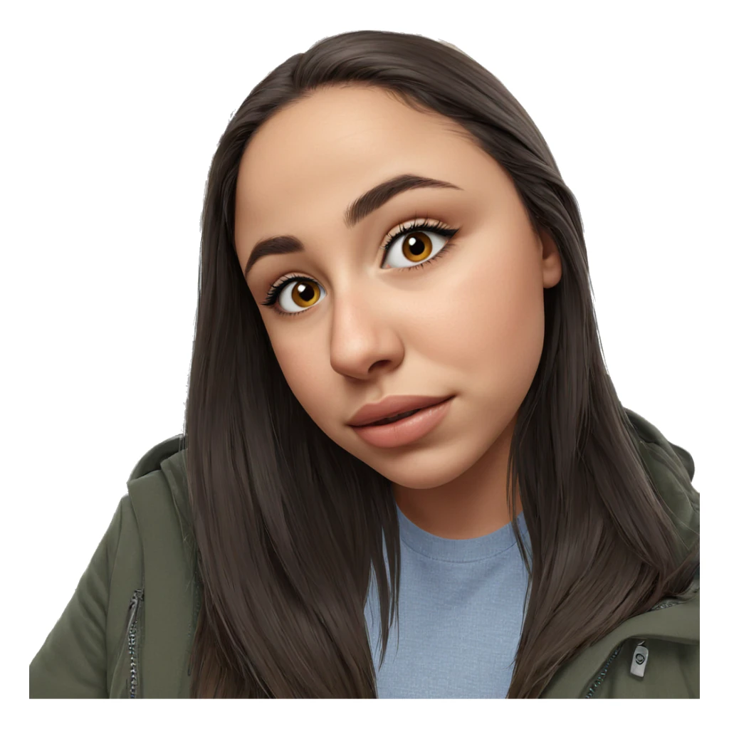 realistic portrait of girl indoors sticker