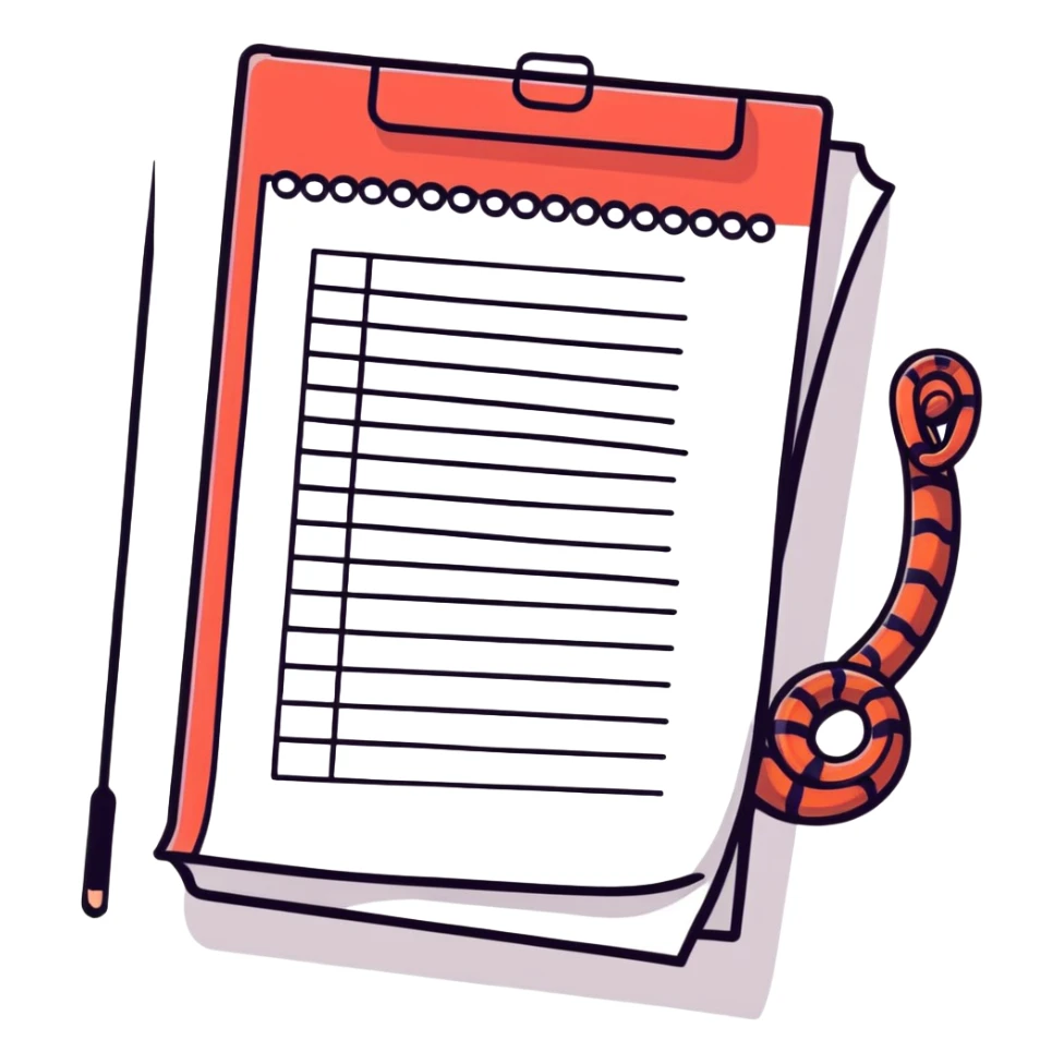 long curling to-do list paper looping up and down like a snake with tiny checkboxes fading into distance sticker