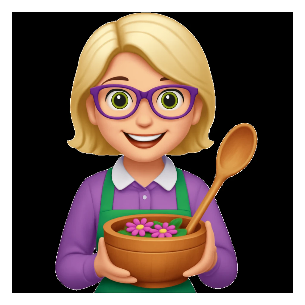 Make her smiling, keep all other features the same in emoji style sticker