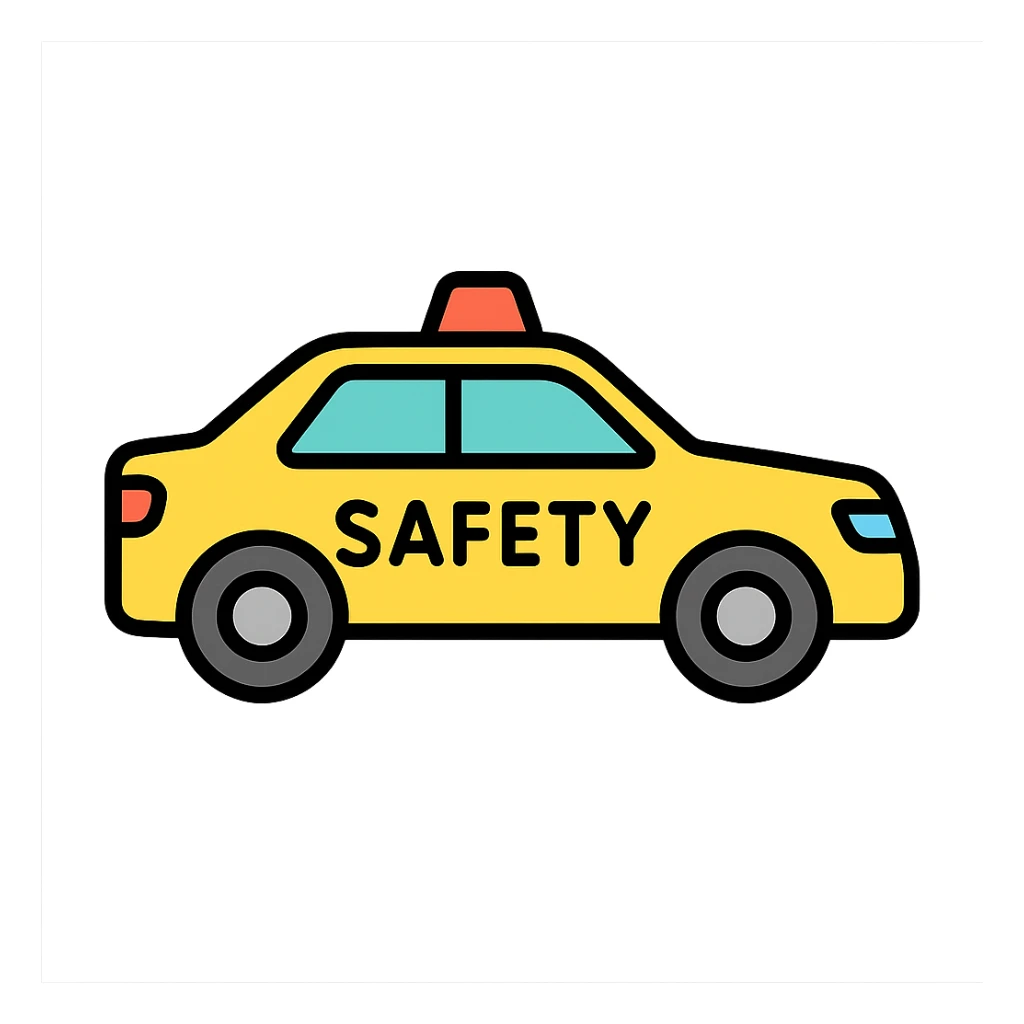 side view of a safety car, realistic details sticker