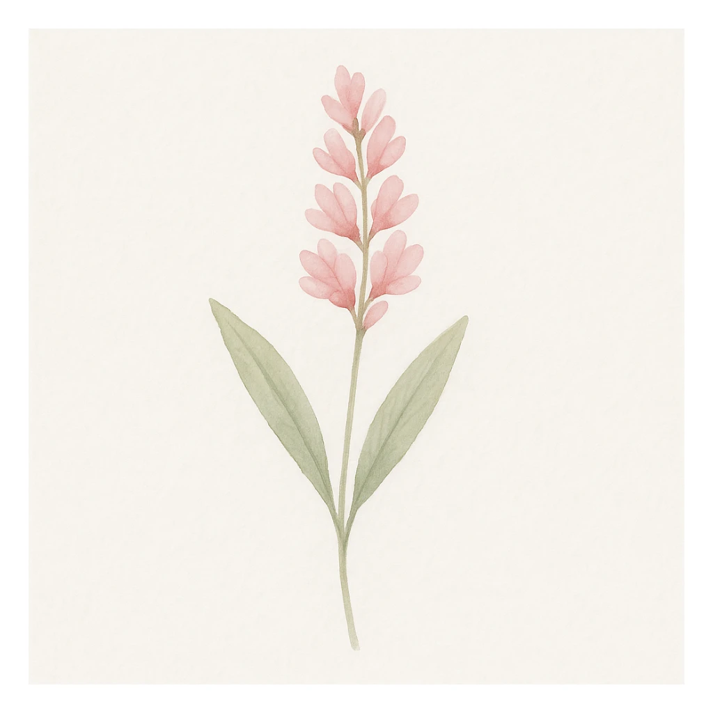 Make the lavender sprig more detailed, with delicate petals and realistic leaves, while keeping the soft background and gentle, minimal look in a watercolor art style. sticker