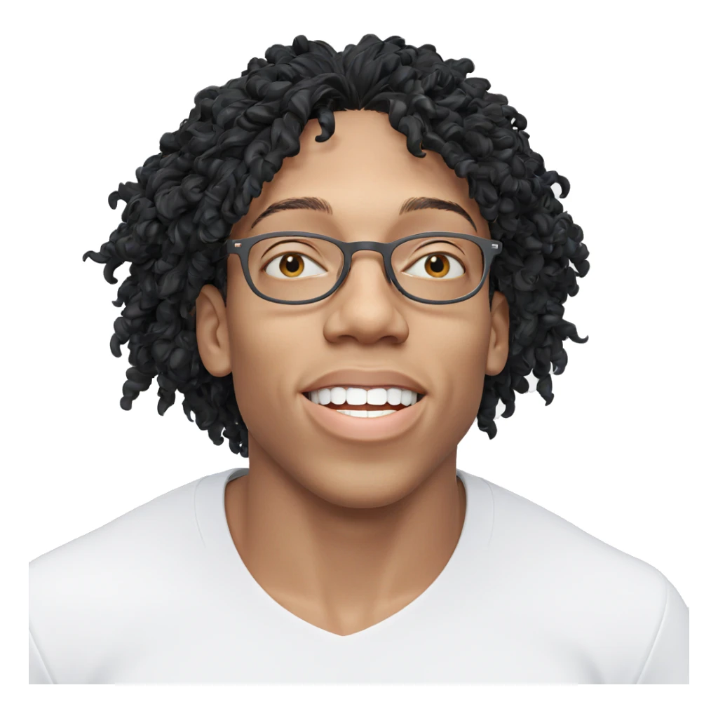 smiling boy in white shirt sticker