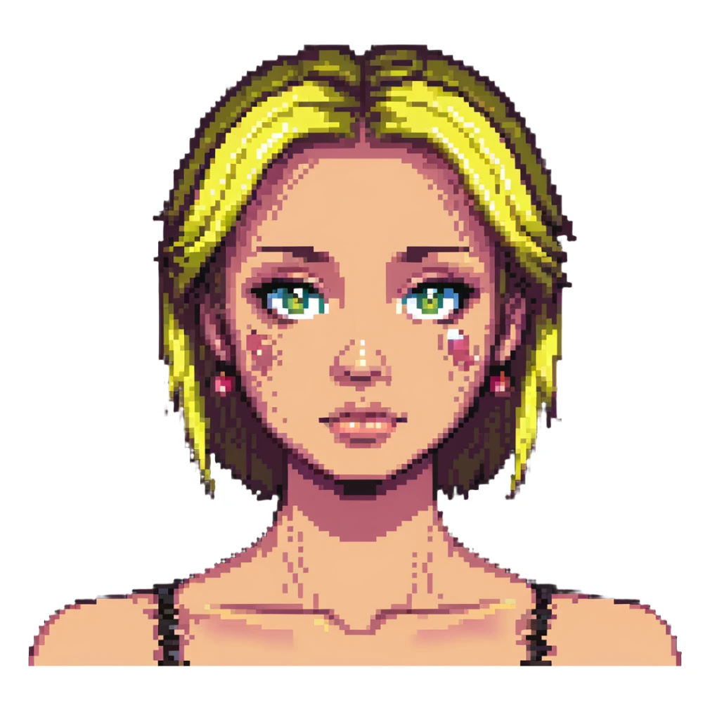 chica con acné en el rostro sticker