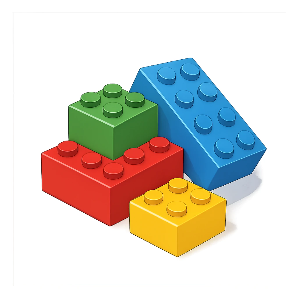 lego blocks stacked, bright colors, simple style sticker