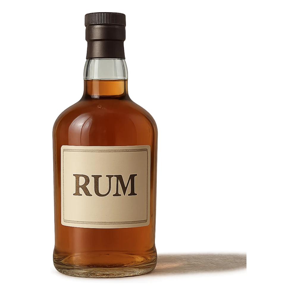 A bottle of rum sticker