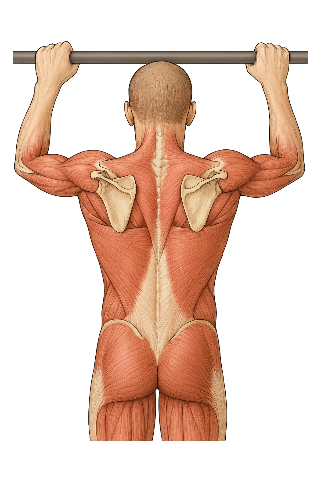 vista delle scapole durante le trazioni, visione anatomica sticker