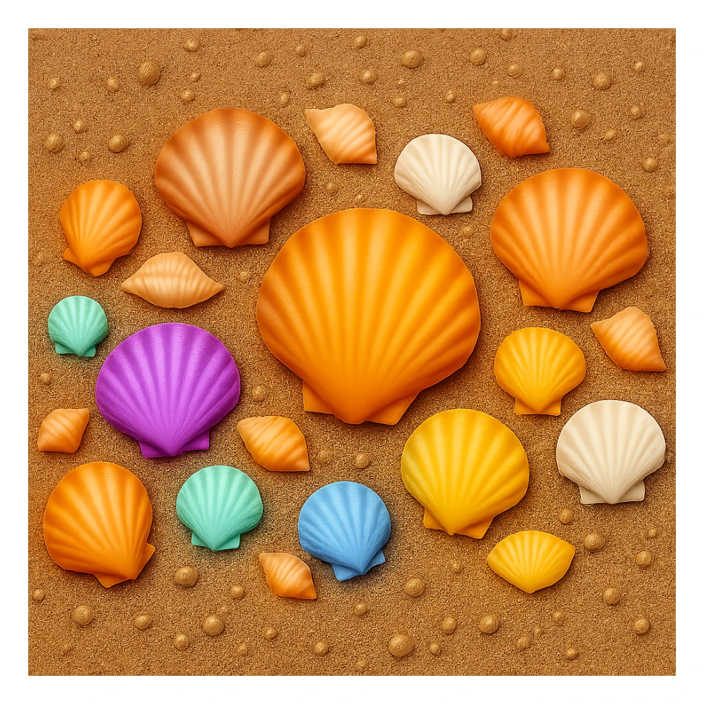 Make the sand look wet from a top-down view in the style of apple emojis. Keep the background transparent if present. sticker