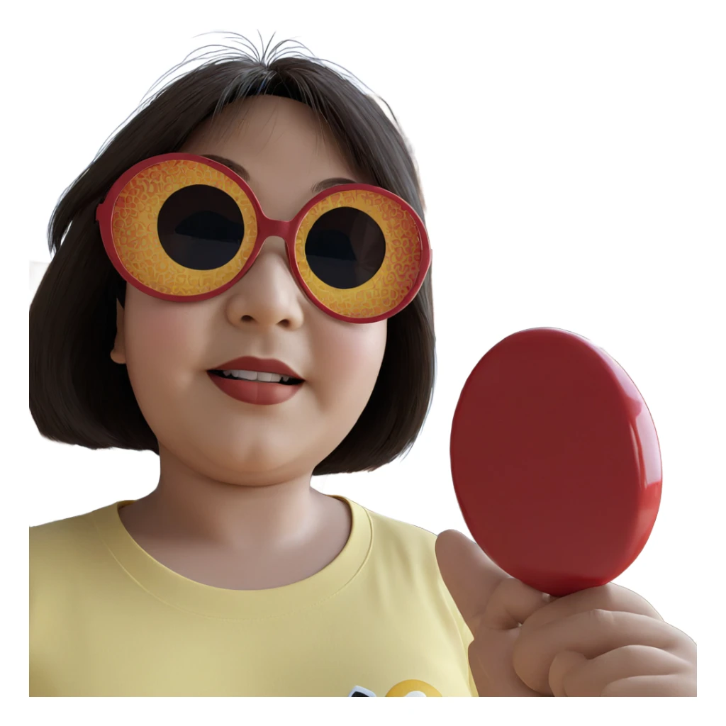 girl in yellow shirt sunglasses sticker