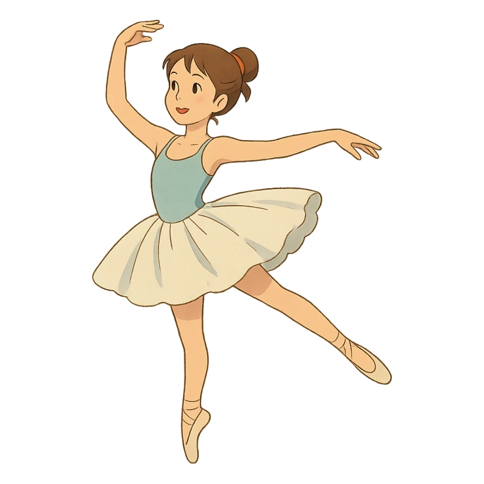 ghibli style ballet dancing girl sticker