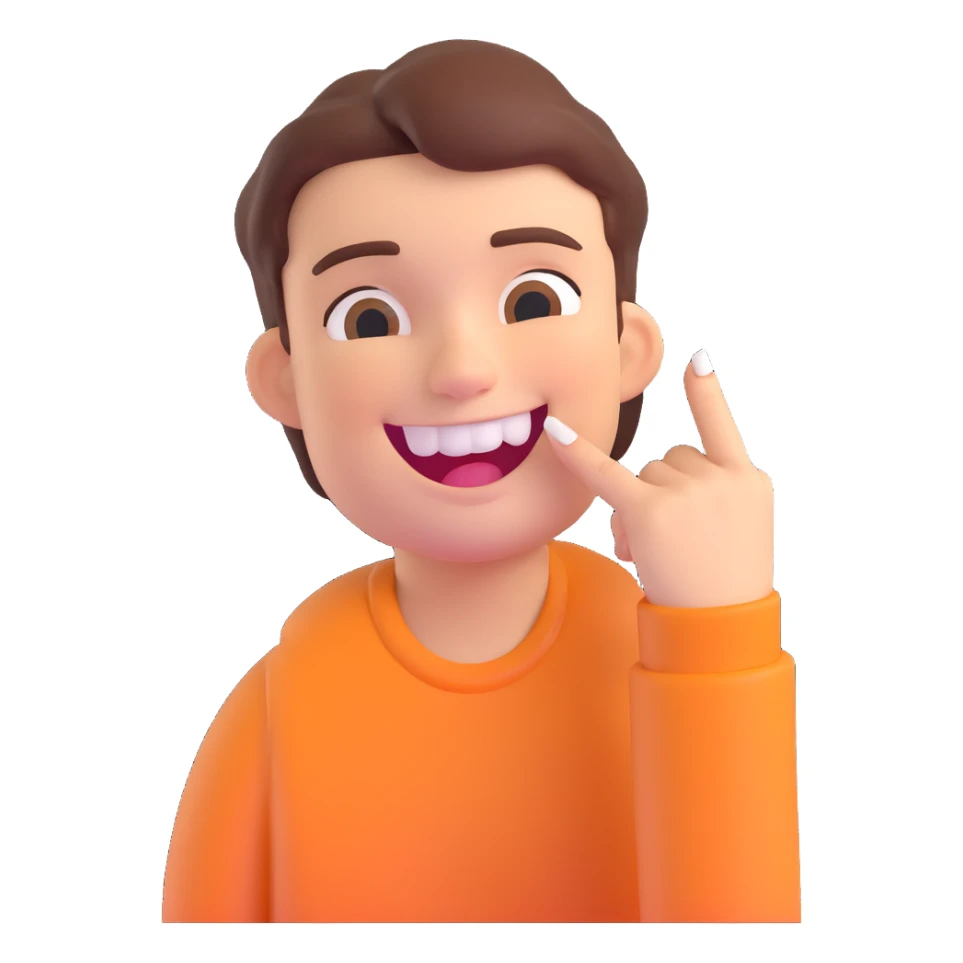character biting their nail with a smile, expressive and clear sticker