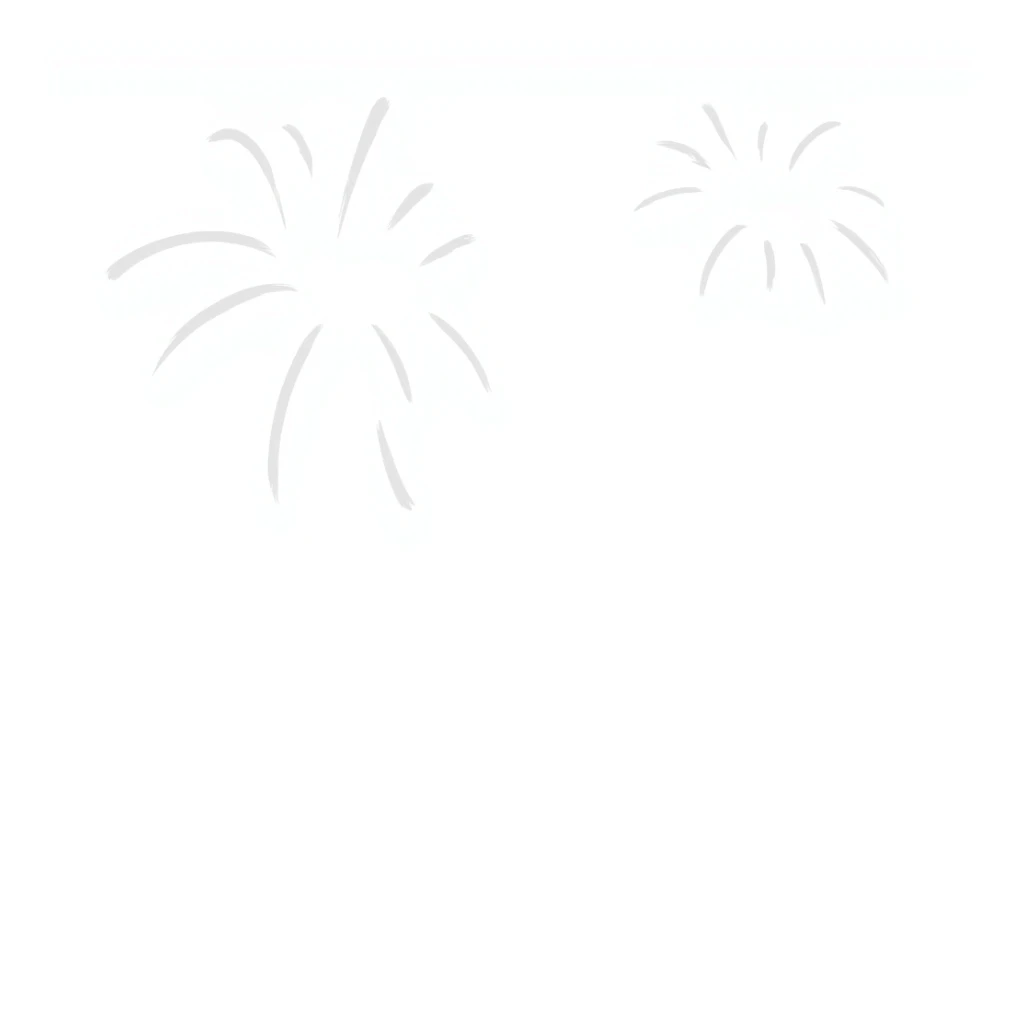 hand-drawn doodle of fireworks with playful lines sticker