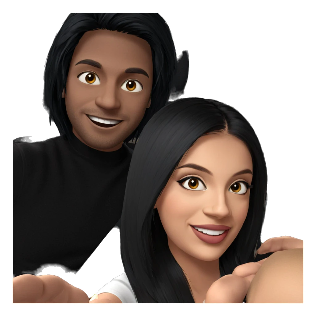 smiling couple in car sticker