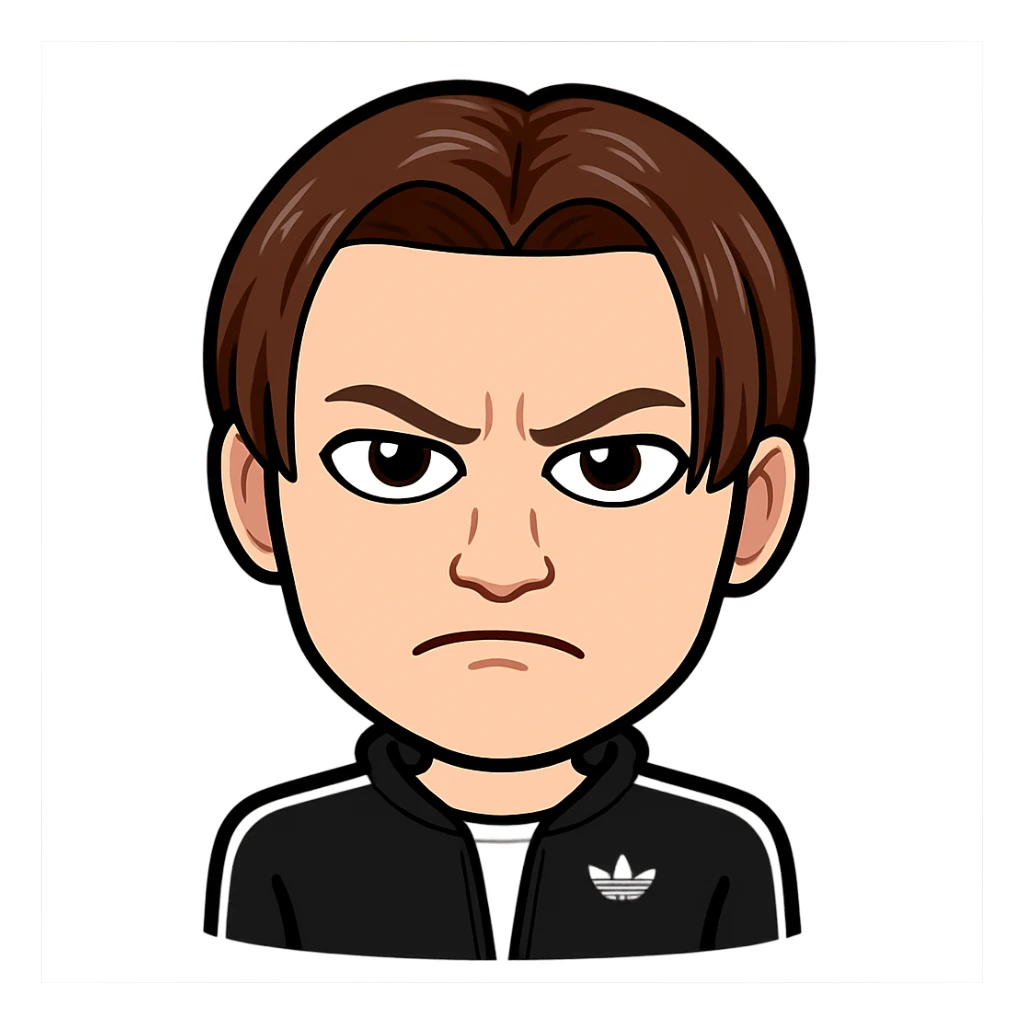 Edit the character in the reference image to show the character with an angry face, in the same style as the reference, with a transparent background, no circle, and sized for Twitch emoji. sticker