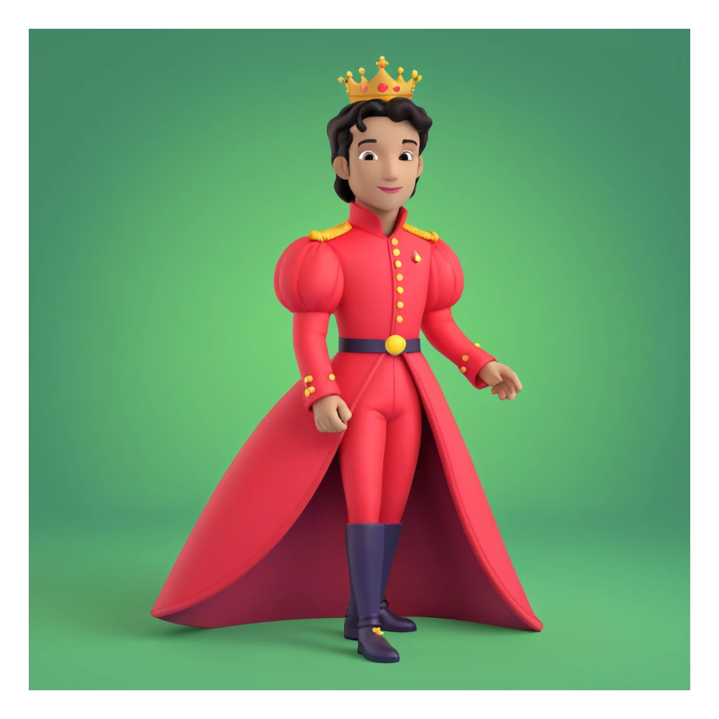 prince in red dress, royaqle background sticker