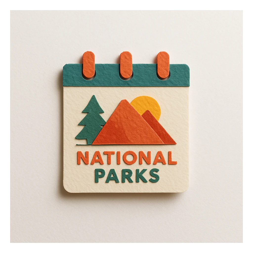 national parks-themed calendar sticker