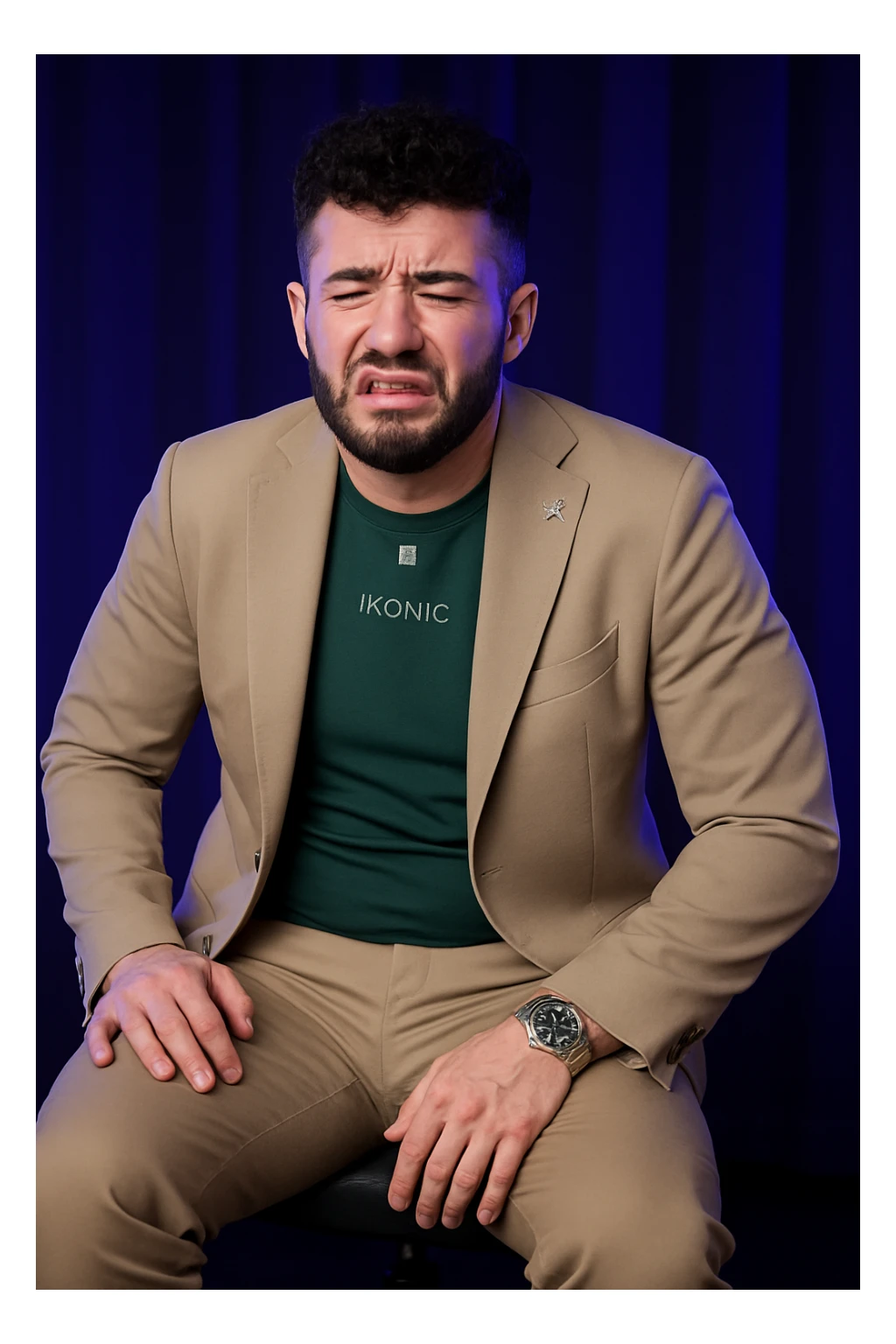 Uomo con dolore per via dei suoi fianchi asimmetrici sticker