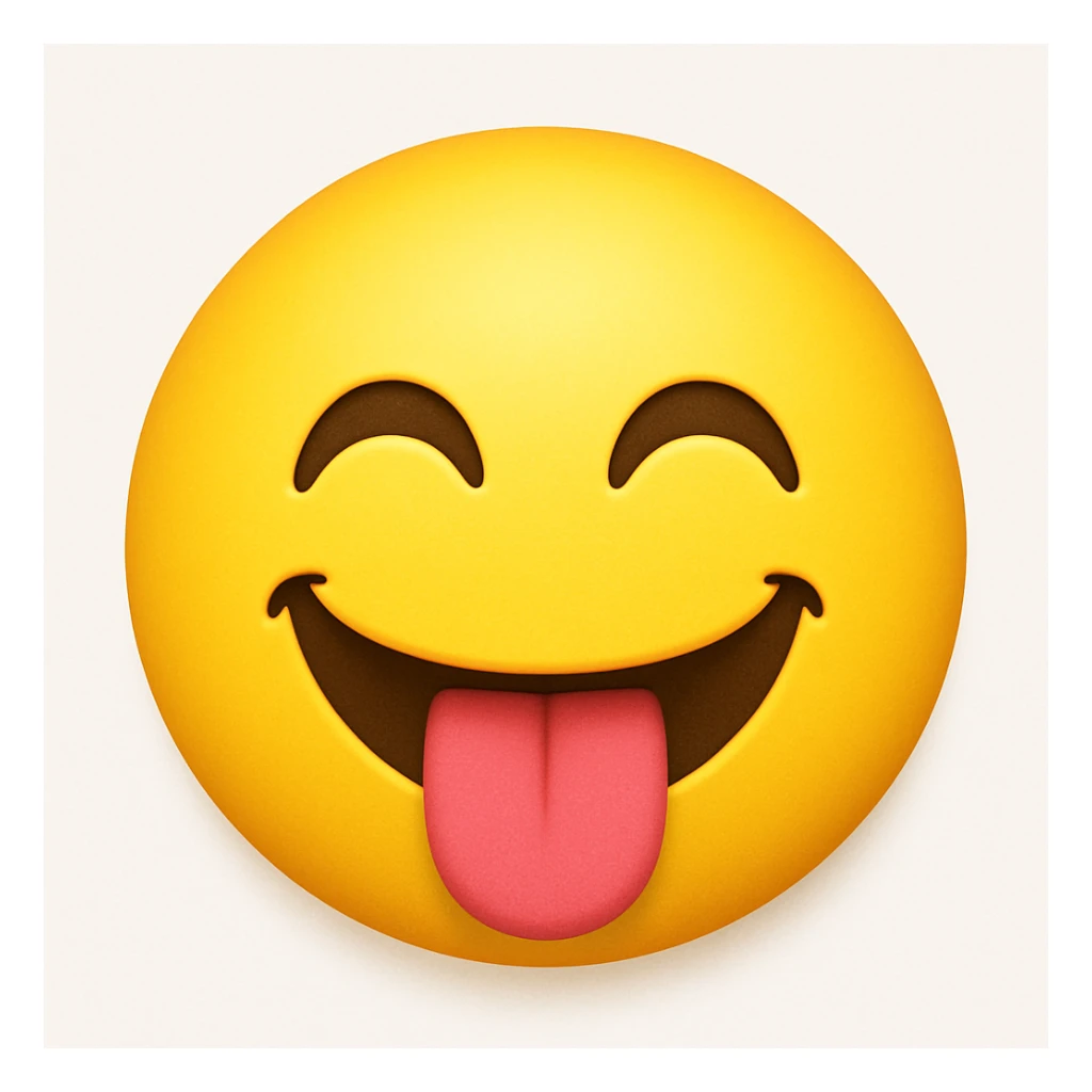 yellow emoji with a tongue out sticker