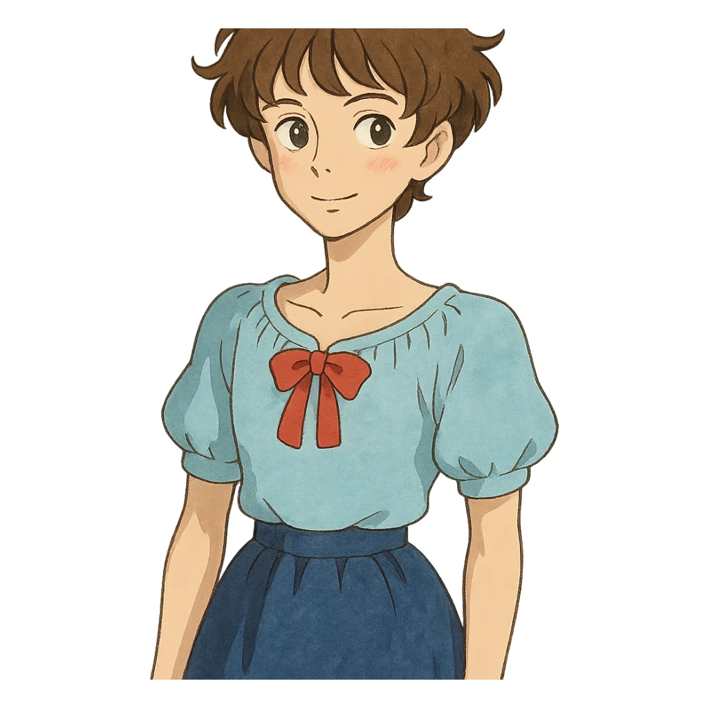 ghibli style femboy character sticker