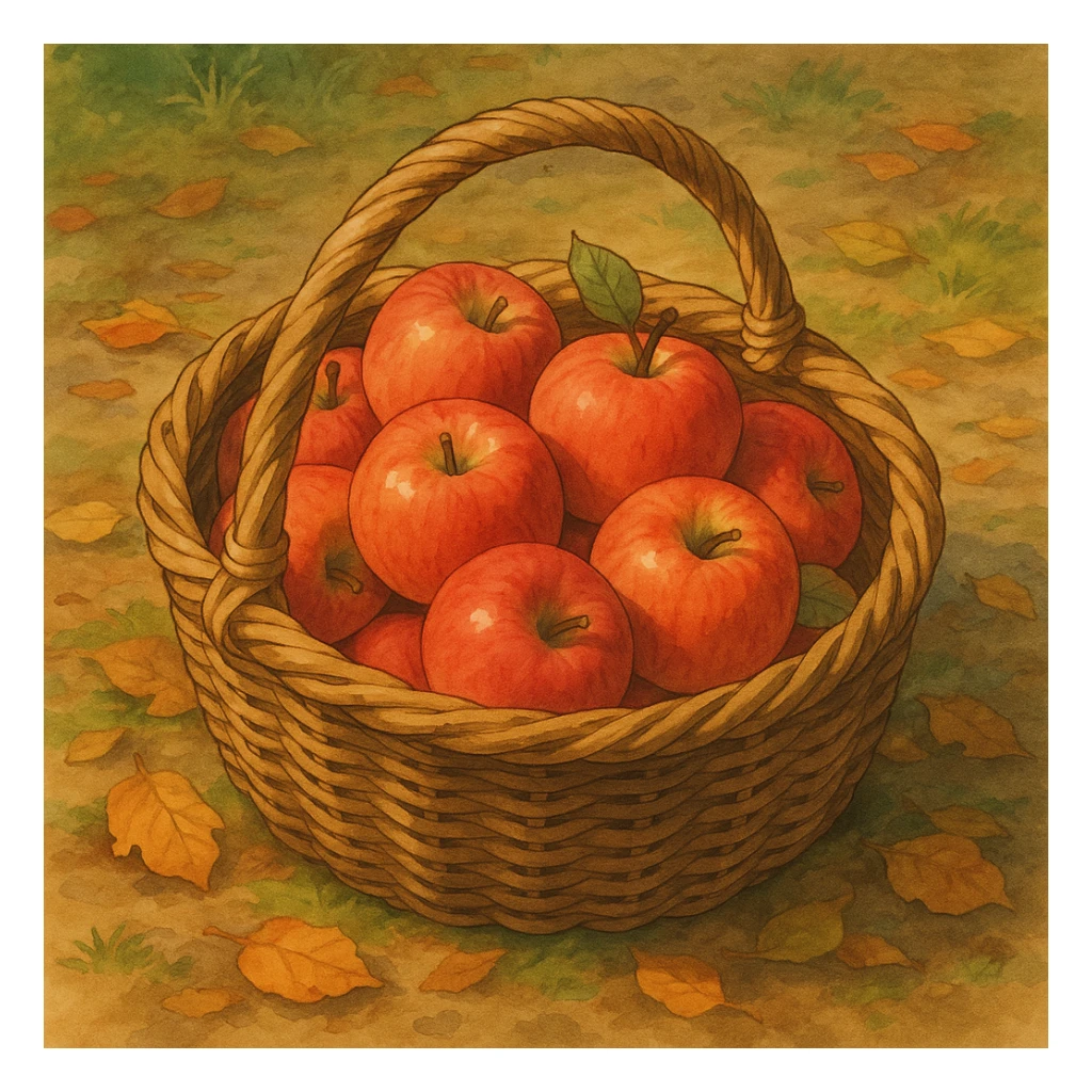 cozy basket of apples after apple picking sticker