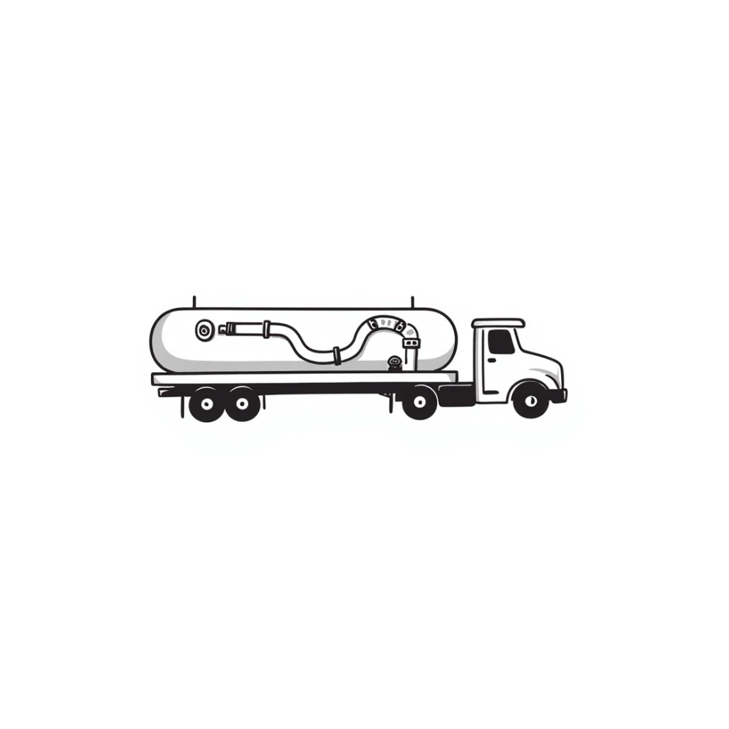 a pipeline on a delivery truck, hand drawn doodle style sticker