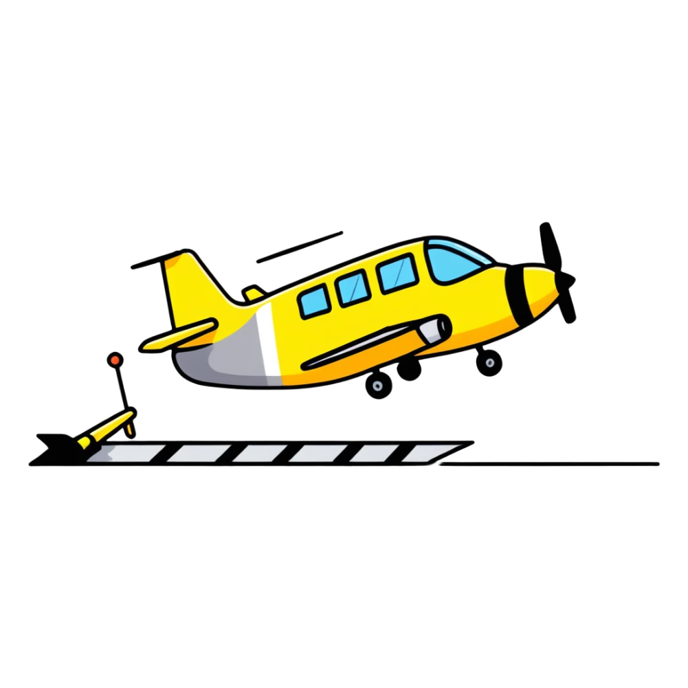 ramp agent with marshalling wands guiding aircraft, wearing bright yellow coat sticker