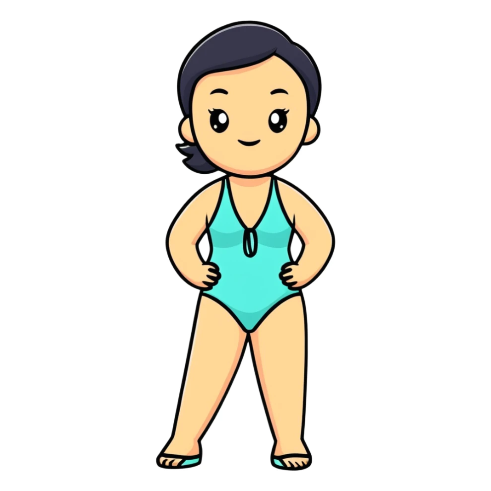 woman in swimsuit enjoying summer sticker