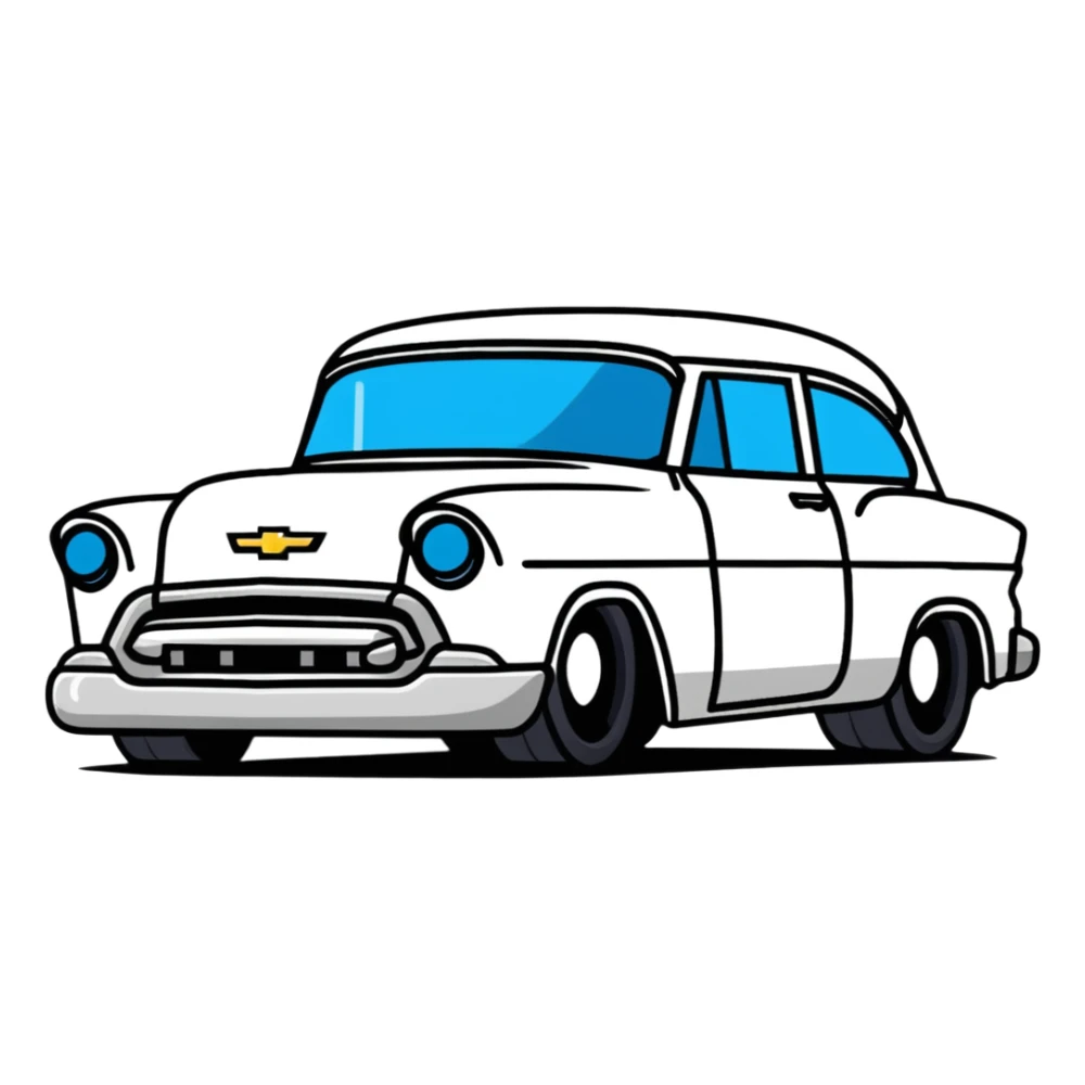 body with a Chevrolet car face, bold lines sticker