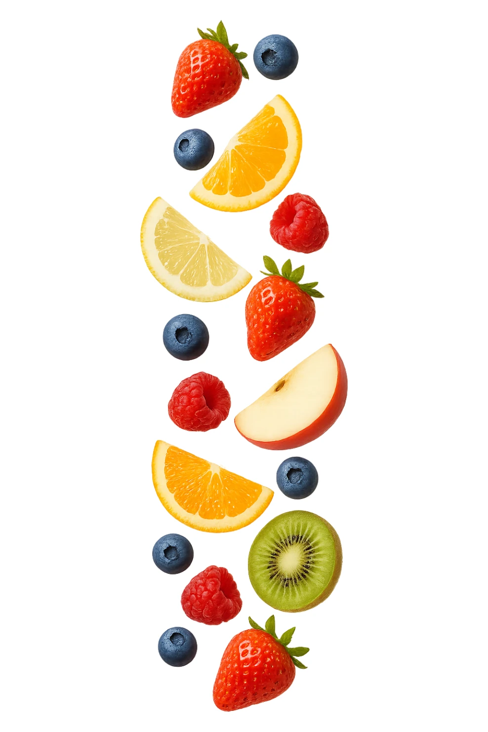 frutta mista cade dall'alto verticalmente sticker