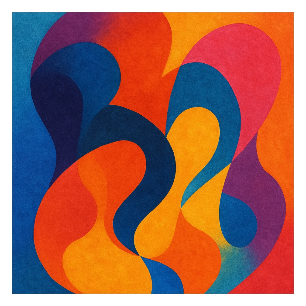 abstract colorful shape, vibrant and artistic, general style sticker