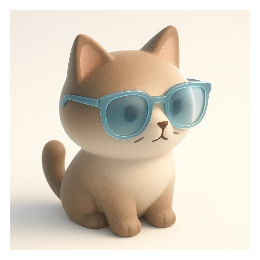 Cat wearing sunglasses, blue tint sticker