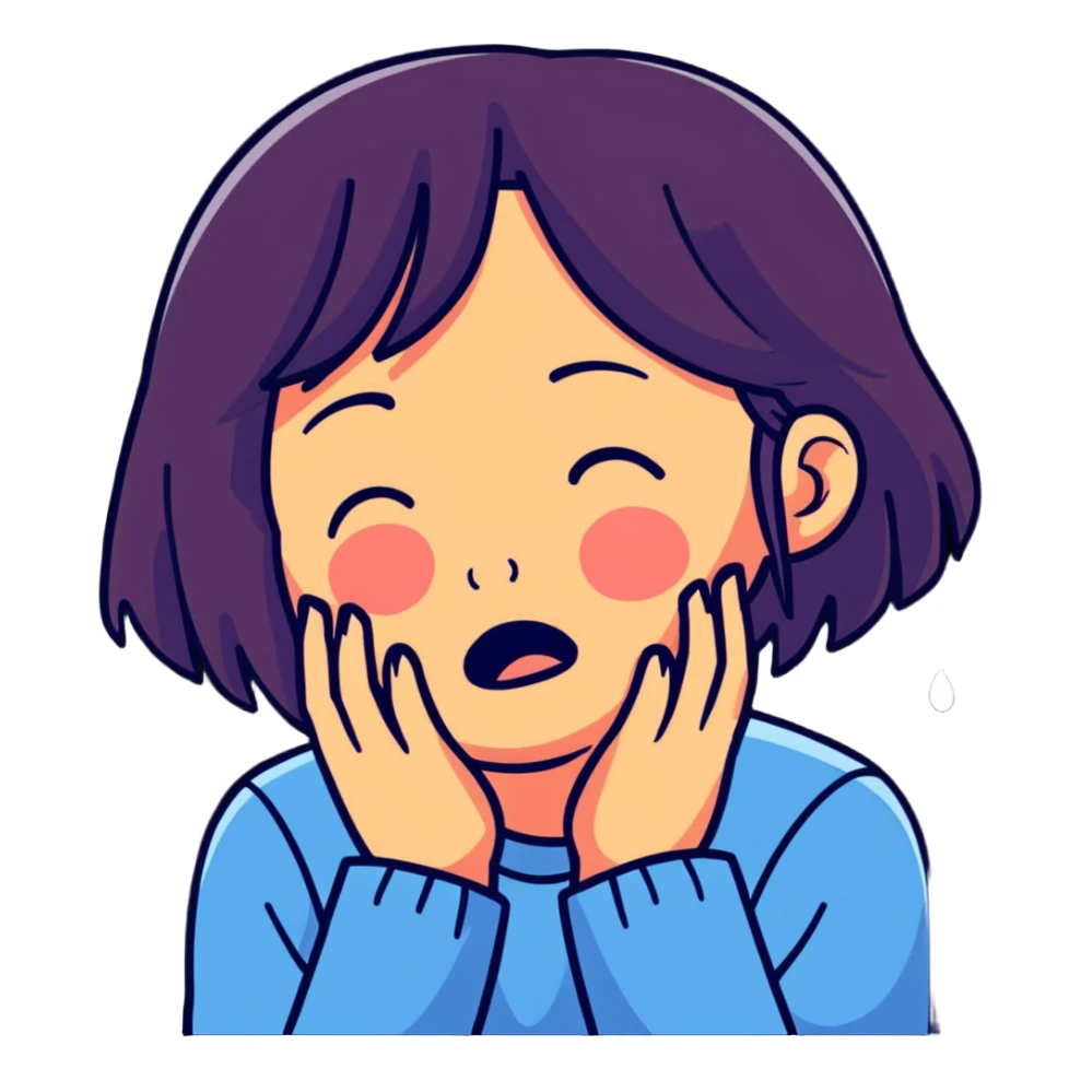 a girl crying in pain, sad, tears streaming down face sticker