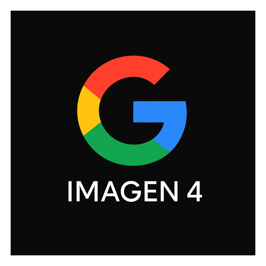 make golo of "IMAGEN 4" with googles G, black background sticker