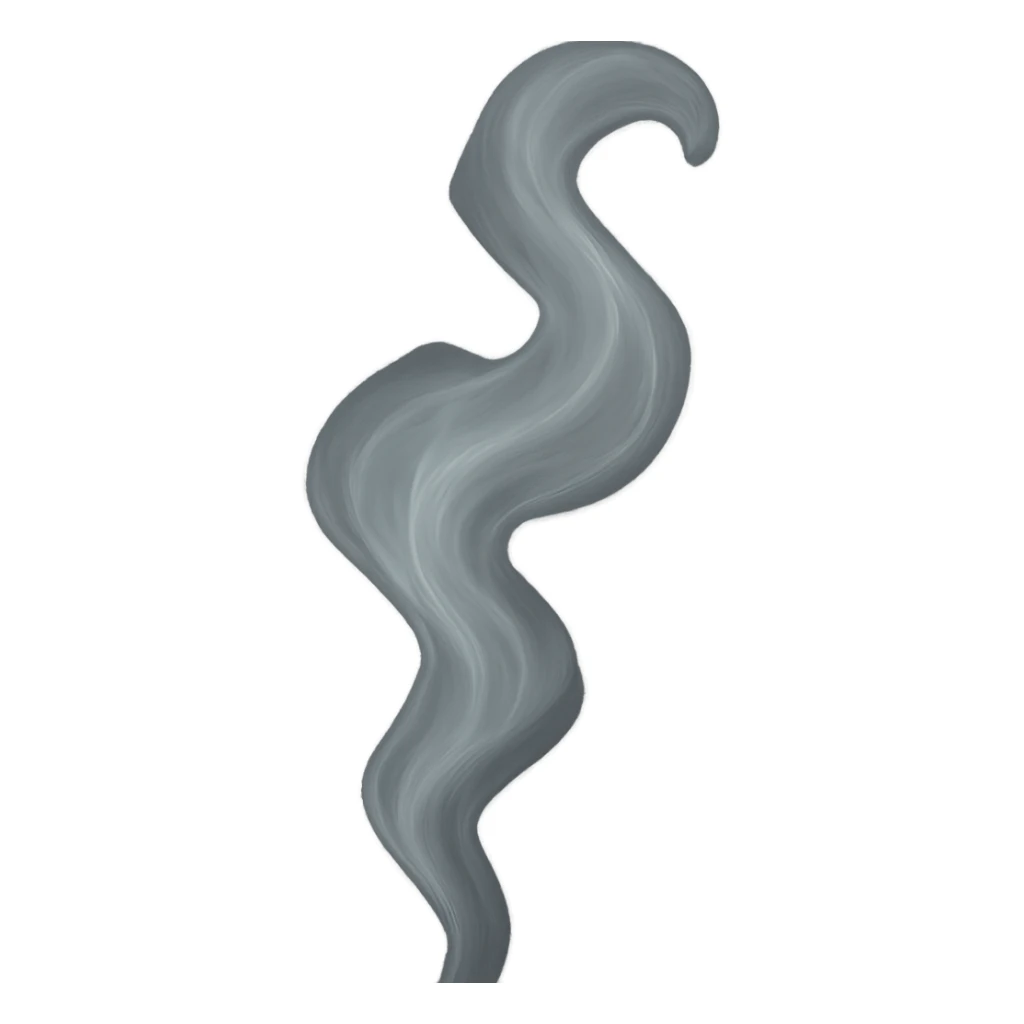 soul depicted as a gentle wisp of smoke, soft and translucent, ethereal, flowing, delicate sticker