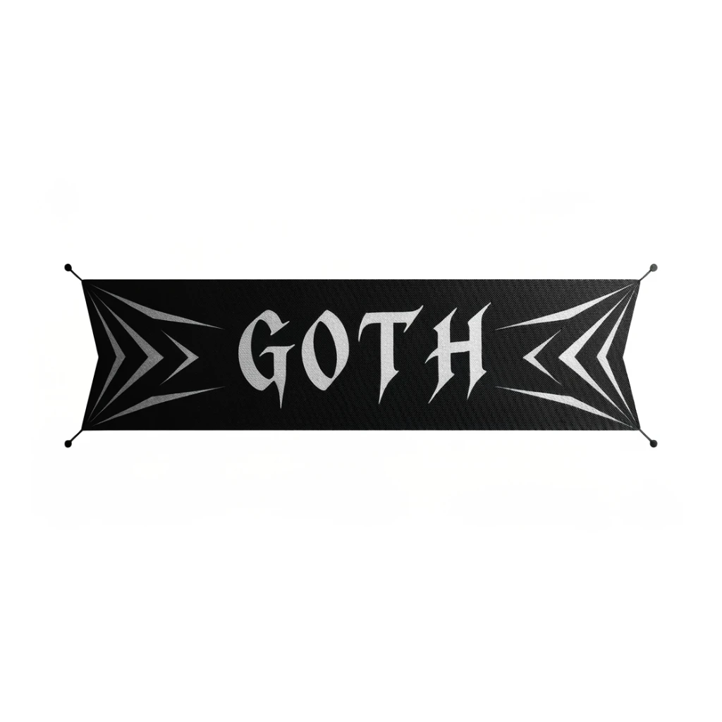 goth banner, no text, minimal, expressive, variation 2, no background sticker