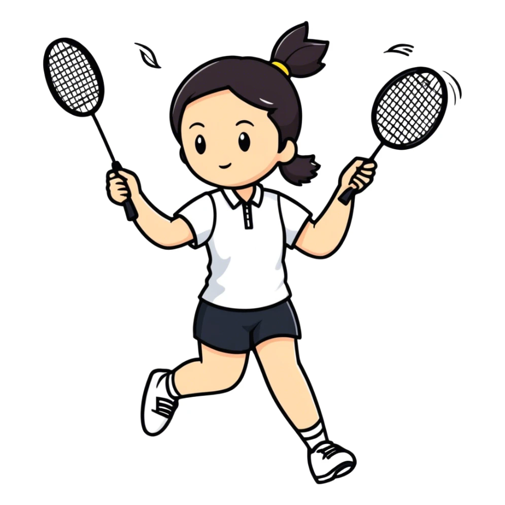Beautiful girl playing badminton sticker