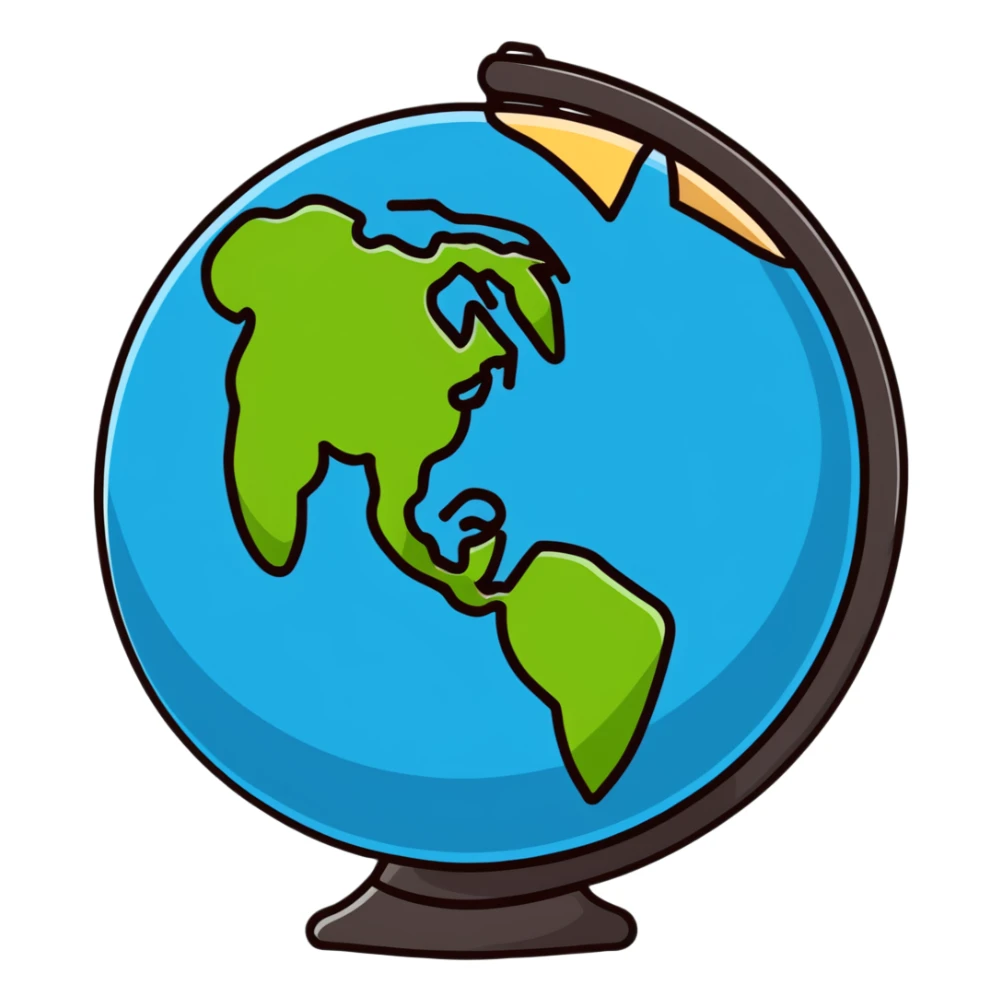 Vavinews logo with globe, world map, international news theme sticker