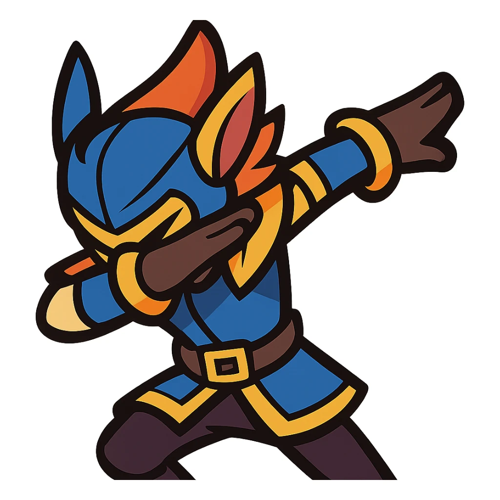 dynamic cartoon style vibrant colors League of Legends character doing a dab sticker