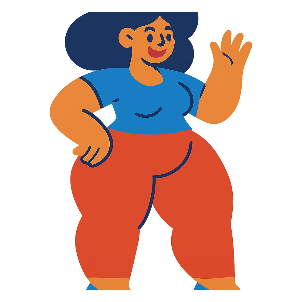 woman with exaggerated proportions sticker