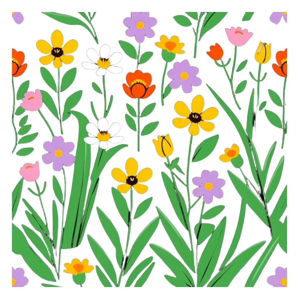 beautiful garden flowers sticker
