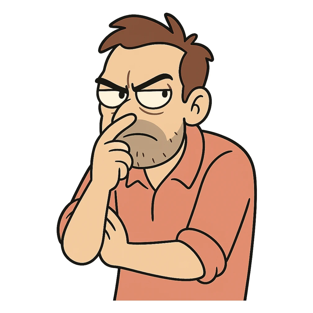 character with a dramatic suspicious pose sticker